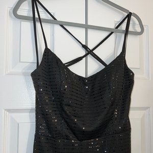 Formal Sequin Cross-Back Gown